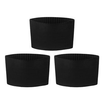 3 pc Coffee Cup Sleeve, Silicone Cup Sleeve Non-slip Glass Water Bottle Mug Sleeves