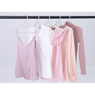 20 Pack Plastic Non-Slip Hangers with Heart Shape, Durable Space Saving Clothes Hangers for Clothing