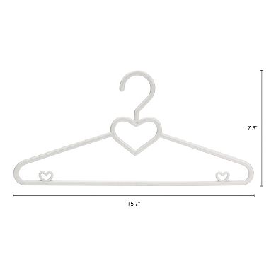 20 Pack Plastic Non-Slip Hangers with Heart Shape, Durable Space Saving Clothes Hangers for Clothing