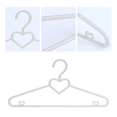 20 Pack Plastic Non-Slip Hangers with Heart Shape, Durable Space Saving Clothes Hangers for Clothing