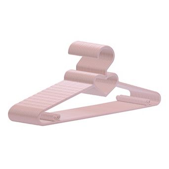 20 Pack Plastic Non-Slip Hangers with Heart Shape, Durable Space Saving Clothes Hangers for Clothing