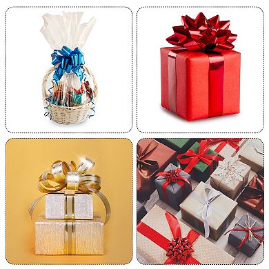 12pcs 8 Inch Extra Large Pull Bow Metallic Gift Wrapping Bows Ribbon Organza