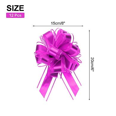 12pcs 8 Inch Extra Large Pull Bow Metallic Gift Wrapping Bows Ribbon Organza