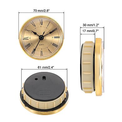 2.8" 70mm Quartz Clock Insert, Round Quartz Movement Miniature Clock Mini Roman Numeral Clock