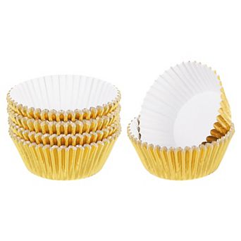 300 pc Foil Cupcake Liners, Muffins Metallic Baking Cups Wrappers Standard Greaseproof for Baking