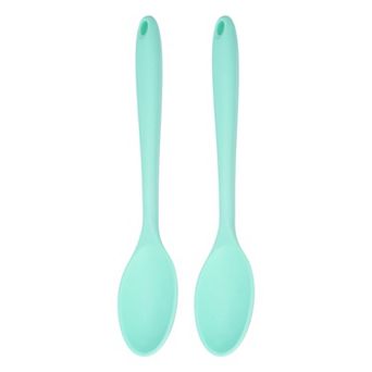 2 pc Silicone Spoons, Heat Resistant Kitchen Cooking Utensil Spoon for Cooking, Mixing and Serving
