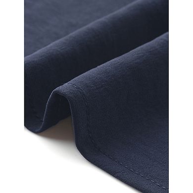 Plus Size Dresses for Women Notch V Neck 3/4 Rolled Sleeve Button Work Midi Shirt Dress