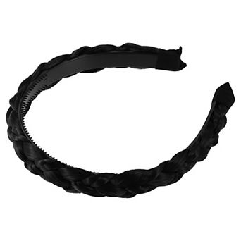 Wig Braided Headbands, Synthetic Hair Headbands with Braid, Braided Headband with Teeth, 0.98" Wide