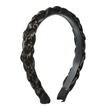 Wig Braided Headbands, Synthetic Hair Headbands with Braid, Braided Headband with Teeth, 0.98" Wide