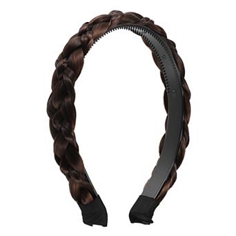 Wig Braided Headbands, Synthetic Hair Headbands with Braid, Braided Headband with Teeth, 0.98" Wide