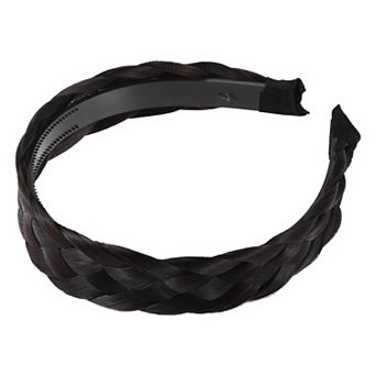 Wig Braided Headbands, Synthetic Hair Headbands with Braid, Braided Headband with Teeth, 1.18" Wide