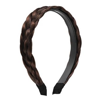 Wig Braided Headbands, Synthetic Hair Headbands with Braid, Braided Headband with Teeth, 1.18" Wide