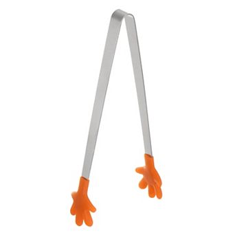 Mini Food Tongs 5.67" Hand Shape Stainless Steel with Silicon Tips Small Cooking Kitchen Tongs