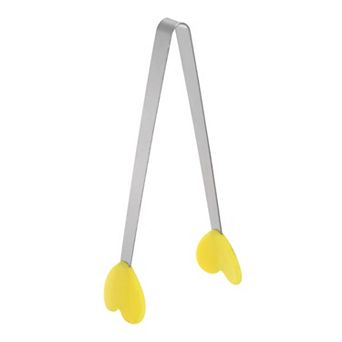 Mini Food Tongs 5.3" Heart Shape Stainless Steel with Silicon Tips Kitchen Small Cooking Tongs