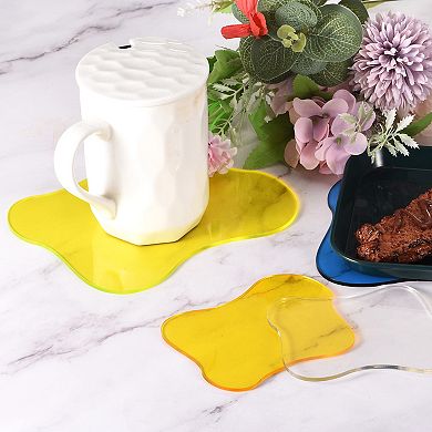 4pcs Acrylic Irregular Coasters, Creative Cloud Shape Coffee Cup Coaster 7"x6"