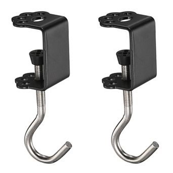 2 pc Desk Hook Clamp 0.2"-1.4" Clamping Range Cat Claw Shape Bag Hook, Portable Desk Mount Hook
