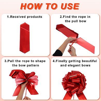 20pcs 8 Inch Giant Large Pull Bow Gift Wrapping Organza Bows Ribbon for Presents