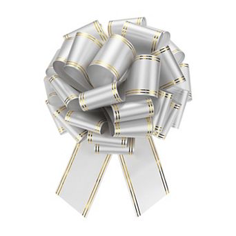 16 Inch Extra Large Pull Bow Big Metallic Car Bows Ribbon with Gold Edge