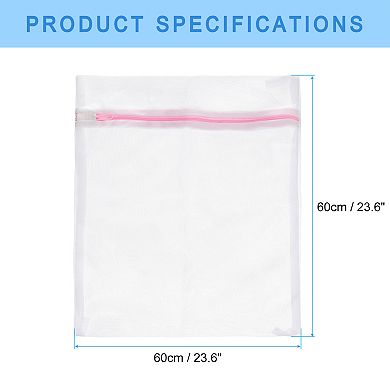 3 Pcs 23.6"x23.6" Mesh Laundry Bags with Zipper Mesh Wash Bags for Laundry