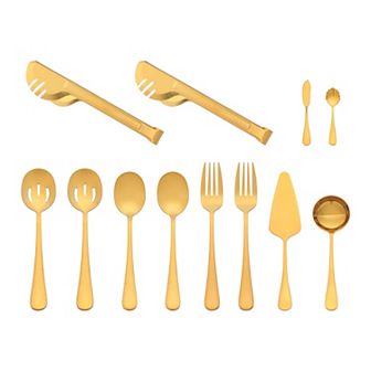 12 pc Silverware Set, Stainless Steel Flatware Cutlery Set, Serving Utensils Set for Home Kitchen