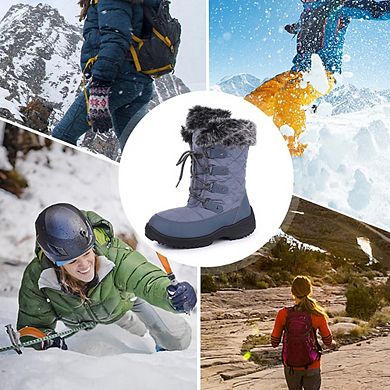 Women's Snow Boots, Women Waterproof Mid Calf, Anti-slip Outdoor Warm Duck Boot for Winter