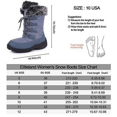 Women's Snow Boots, Women Waterproof Mid Calf, Anti-slip Outdoor Warm Duck Boot for Winter