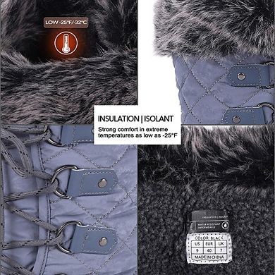 Women's Snow Boots, Women Waterproof Mid Calf, Anti-slip Outdoor Warm Duck Boot for Winter