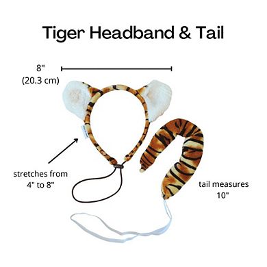 Midlee Tiger Dog Costume Headband & Tail