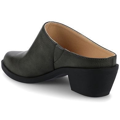 Journee Tomeka Women's Pointed Toe Cuban Heel Mule Shoes
