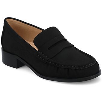 Journee Danna Women's Block Heel Ruched Penny Loafers