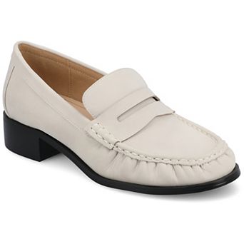 Journee Danna Women's Block Heel Ruched Penny Loafers