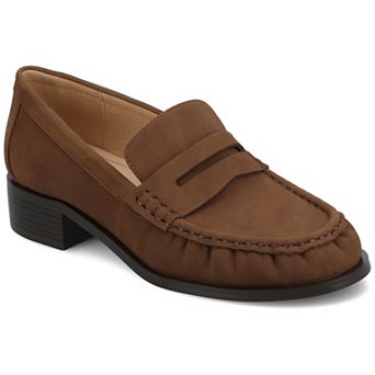 Journee Danna Women's Block Heel Ruched Penny Loafers