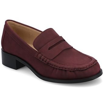 Journee Danna Women's Block Heel Ruched Penny Loafers
