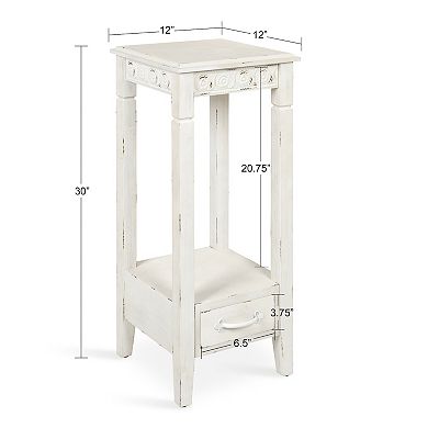 Idabelle Wood Square Accent Table