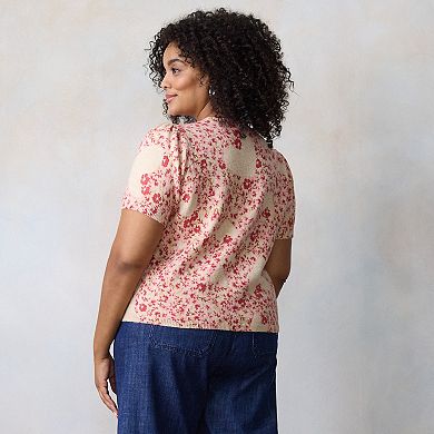 Plus Size LC Lauren Conrad Short Sleeve Sweater Tee