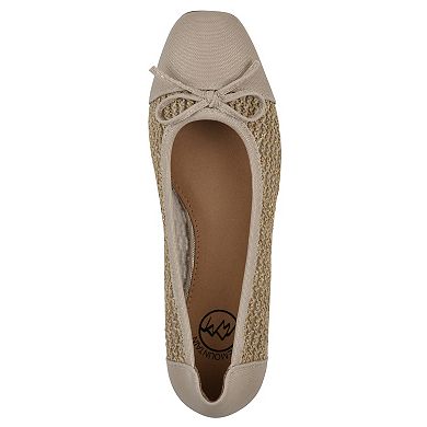 White Mountain Boco Women's Bow Accent Ballet Flats