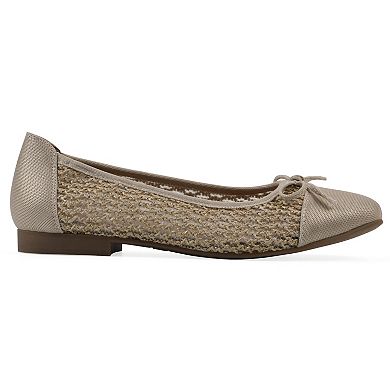White Mountain Boco Women's Bow Accent Ballet Flats