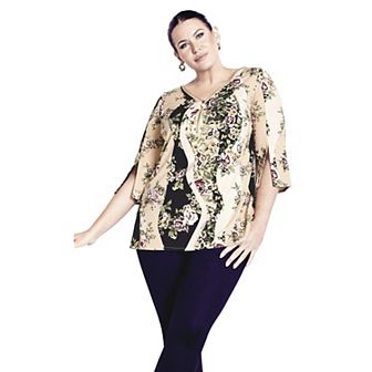 Avenue Women's Plus Size Leona Zip Top