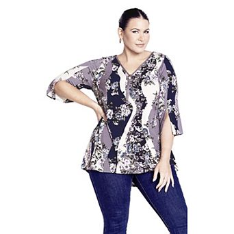Avenue Women's Plus Size Leona Zip Top