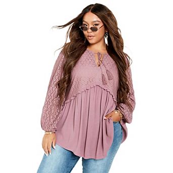 Avenue Women's Plus Size Hazel Lace Tunic