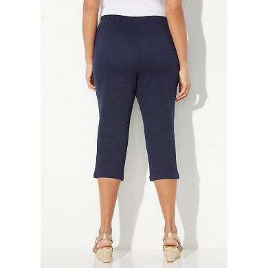 Catherines Women's Plus Size Everyday Cotton Twill Capri