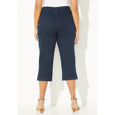 Catherines Women's Plus Size Everyday Capri With Sparkle Hem