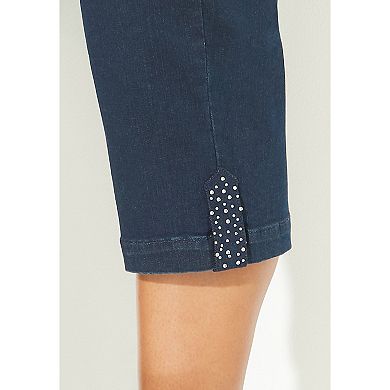 Catherines Women's Plus Size Everyday Capri With Sparkle Hem