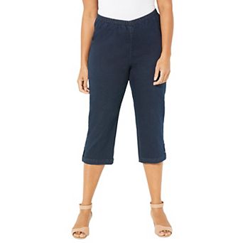 Catherines Women's Plus Size Everyday Capri With Sparkle Hem