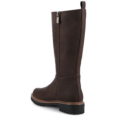 Journee Brandi Women's Knee-High Elastic Stretch Round Toe Boots In Regular, Wide, & Extra Wide Calf