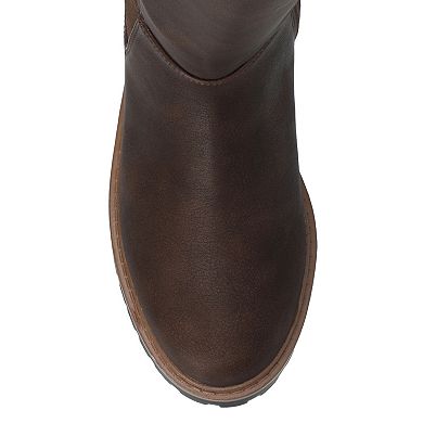 Journee Brandi Women's Knee-High Elastic Stretch Round Toe Boots In Regular, Wide, & Extra Wide Calf