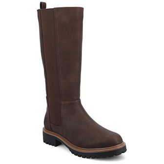 Journee Brandi Women's Knee-High Elastic Stretch Round Toe Boots In Regular, Wide, & Extra Wide Calf