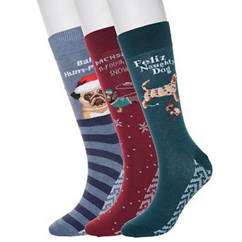 Men's 3-Pack Holiday Novelty Crew Socks
