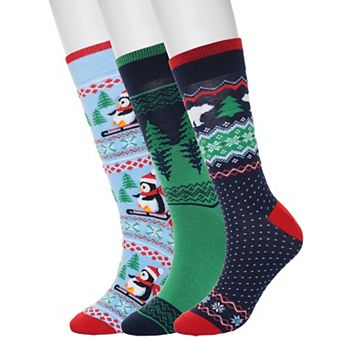 Men's 3-Pack Holiday Novelty Crew Socks