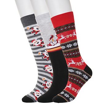 Men's 3-Pack Holiday Novelty Crew Socks